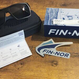 Fin Nor Sunglasses Browns Bay Matte Black Silver Polycarbonate Mirror